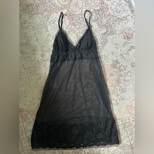 Vintage/Retro Victoria’s Secret Black Lace Slip Gown